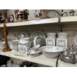 A collection of Eternal Beau and Portmeirion pottery, together with a glass and silver plate