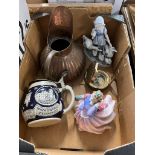 A Royal Doulton figurine Blithe Morning, a repro brass compass, a stein etc