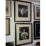 A pair of signed Edwardian engravings by Norman Hirst, 'Mrs Frognal Dibdin' (34cm x 41cm, plate mark