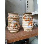 A pair of Charlotte Rhead Crown Ducal vases.