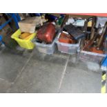 4 boxes and 1 toolbox of various tools.