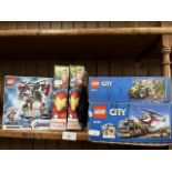 Five boxed Lego sets, (one part used)