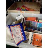 2 boxes of maps and travel guides including foreign