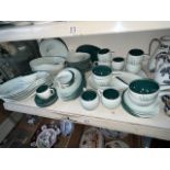Carlton Ware hand painted dinner wares in 2 shades of green, appx 56 pieces