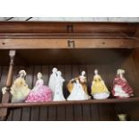8 figurines, including Royal Doulton Victoria and Sunday Best, Top o' the Hill and Coralie, 3