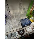 Lead crystal - 2 decanters and a pair of boxed brandy glasses all by Stuart Crystal, together with a