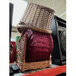 A collection of various wicker baskets, hamper basket etc.