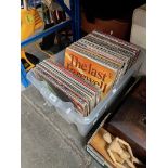 A box of LPs & 12" vinyl records.
