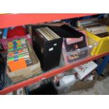 Assorted boxes of records, LPs & 45s.