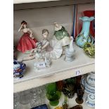 5 figurines including Coalport, Doulton and Nao, including large ballerina figure