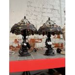 Two Tiffany style table lamps.