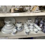 Susie Cooper Design Wedgwood Glen Mist tea and coffee wares including teapot and coffee pot - appx