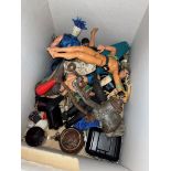 A box of Action Man figures and accessories.