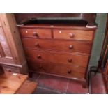 A 19th century mahogany chest of drawers on bracket feet.