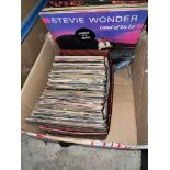 A box of 45's and some LPs to include Beatles, Jean Vincent, etc.