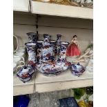 Various items of Ridgeway China Japan pattern ceramics including vases, pin trays, lidded dishes