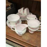 Adderley fine bone china 1960's tea set with rose decoration - 21 pieces