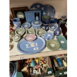 Wedgwood jasper wares - 24 items in 5 colours including boxed perfume bottle with sterling silver