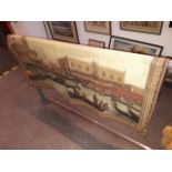 A large wall hanging tapestry depicting a Venetian scene, 55" by 33".