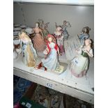 8 figurines by Wedgwood, with certificates - The Goose Girl, Iris, Red Riding Hood, Rose, Little