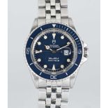 A STAINLESS STEEL ROLEX TUDOR PRINCE OYSTERDATE MINI SUB BRACELET WATCH CIRCA 1992, REF. 73090