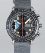 A GENTLEMAN'S STAINLESS STEEL OMEGA SPEEDMASTER "MK 40" TRIPLE CALENDAR AUTOMATIC CHRONOGRAPH