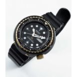 A RARE GENTLEMAN'S TITANIUM NITRIDE SEIKO "GOLDEN TUNA" PROFESSIONAL DIVER'S 600M WRIST WATCH