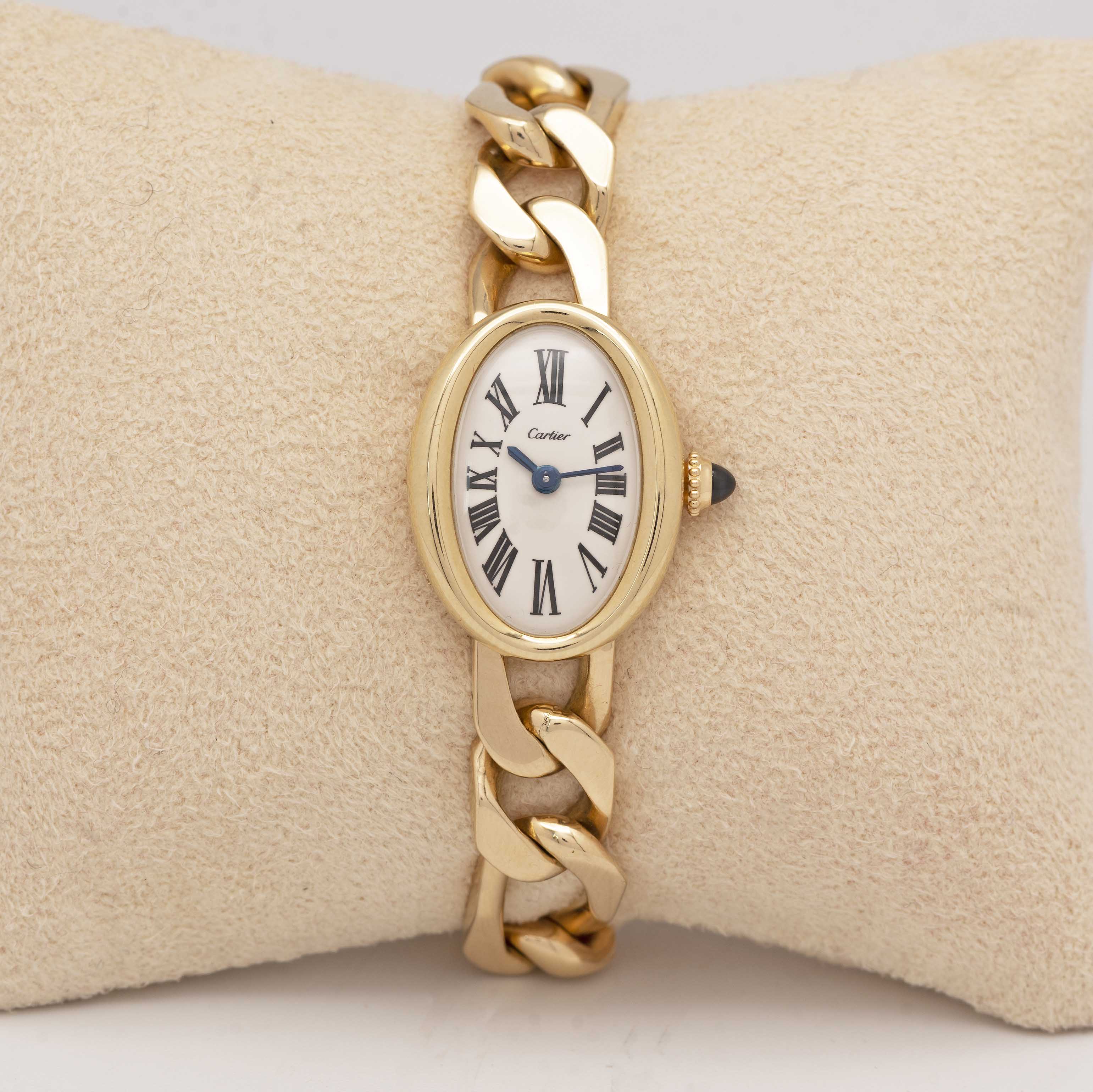 A RARE LADIES 18K SOLID GOLD CARTIER LONDON BAIGNOIRE BRACELET WATCH CIRCA 1971, WITH MATCHING - Image 4 of 11