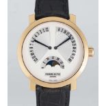 A GENTLEMAN'S 18K SOLID ROSE GOLD PIERRE KUNZ GRANDE RETROGRADE WRIST WATCH CIRCA 2000s, REF. PKA004