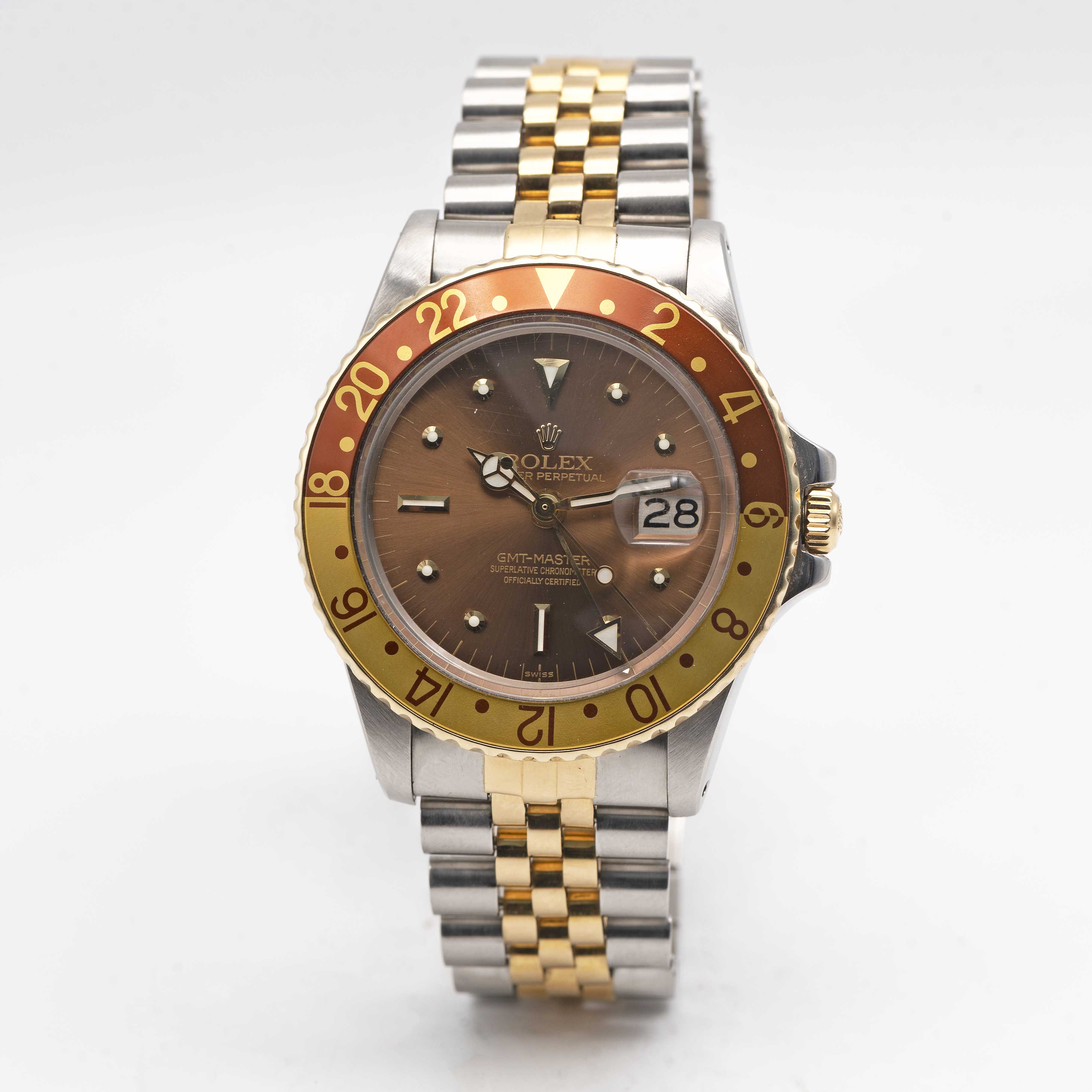 A GENTLEMAN'S STEEL & GOLD ROLEX OYSTER PERPETUAL GMT MASTER "ROOT BEER" BRACELET WATCH CIRCA - Image 3 of 9