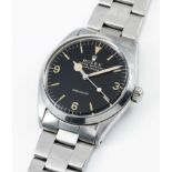 A RARE GENTLEMAN'S STAINLESS STEEL ROLEX OYSTER PERPETUAL EXPLORER PRECISION BRACELET WATCH CIRCA