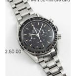 A RARE GENTLEMAN'S STAINLESS STEEL OMEGA SPEEDMASTER PROFESSIONAL "MOONWATCH" CHRONOGRAPH BRACELET