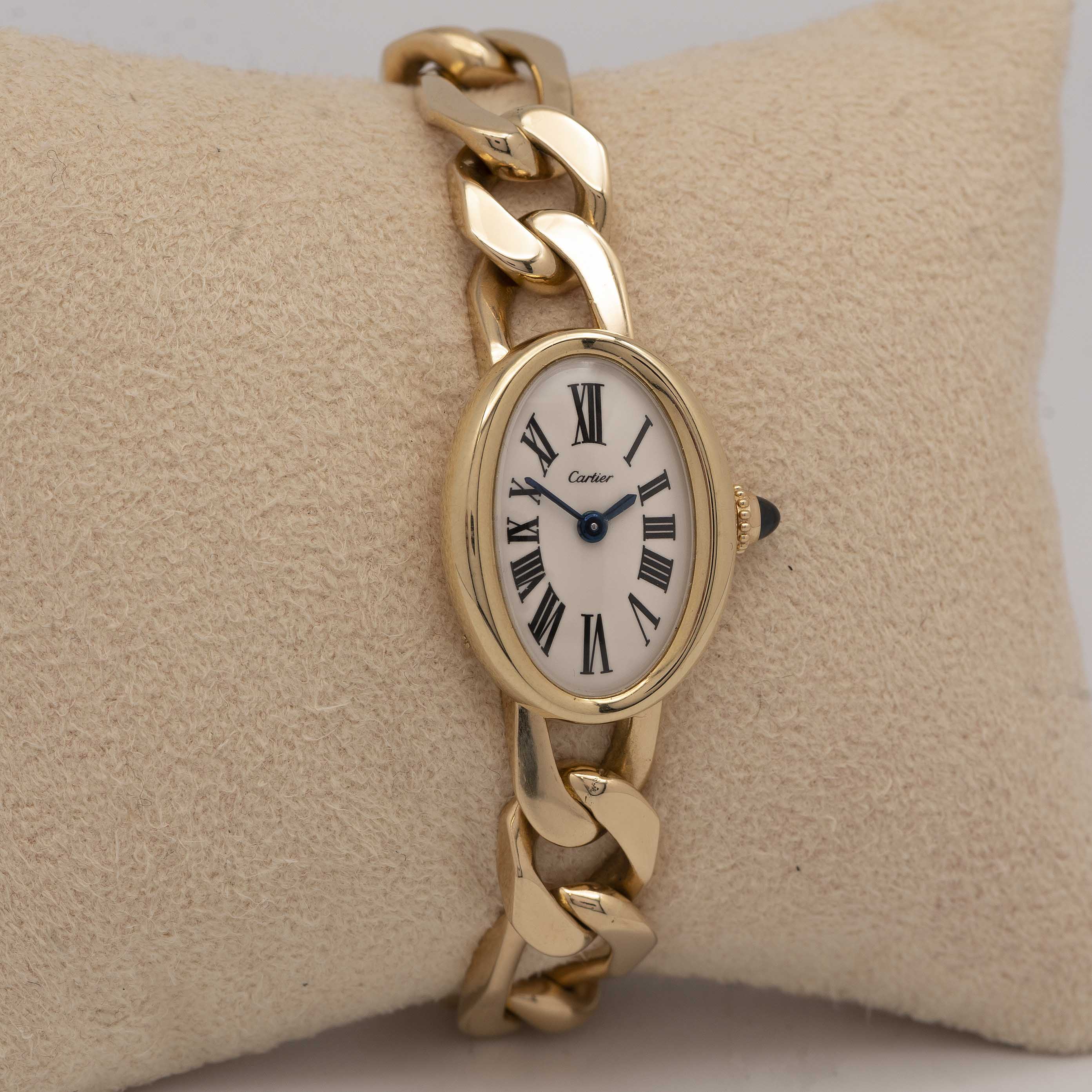 A RARE LADIES 18K SOLID GOLD CARTIER LONDON BAIGNOIRE BRACELET WATCH CIRCA 1971, WITH MATCHING - Image 6 of 11