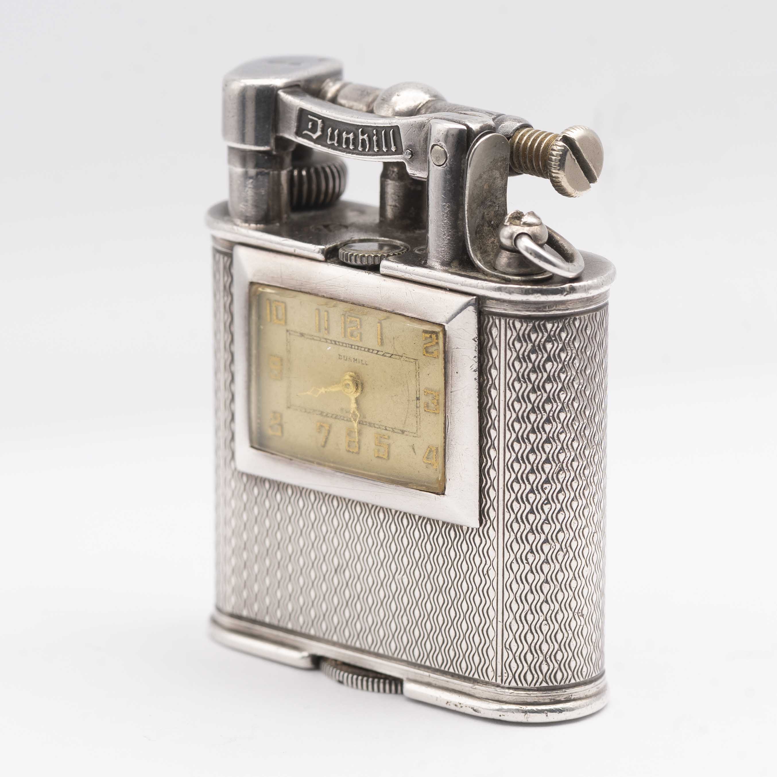 A RARE SOLID SILVER DUNHILL UNIQUE 'A' SELF WINDING WATCH LIGHTER CIRCA 1930s Movement: Manual - Image 4 of 7