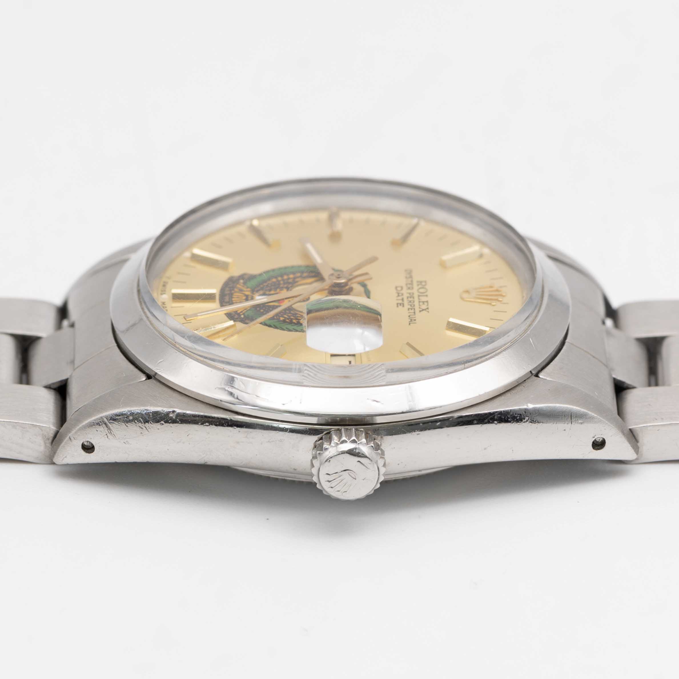 A RARE GENTLEMAN'S STAINLESS STEEL ROLEX OYSTER PERPETUAL DATE BRACELET WATCH CIRCA 1985, REF. 15000 - Image 9 of 10