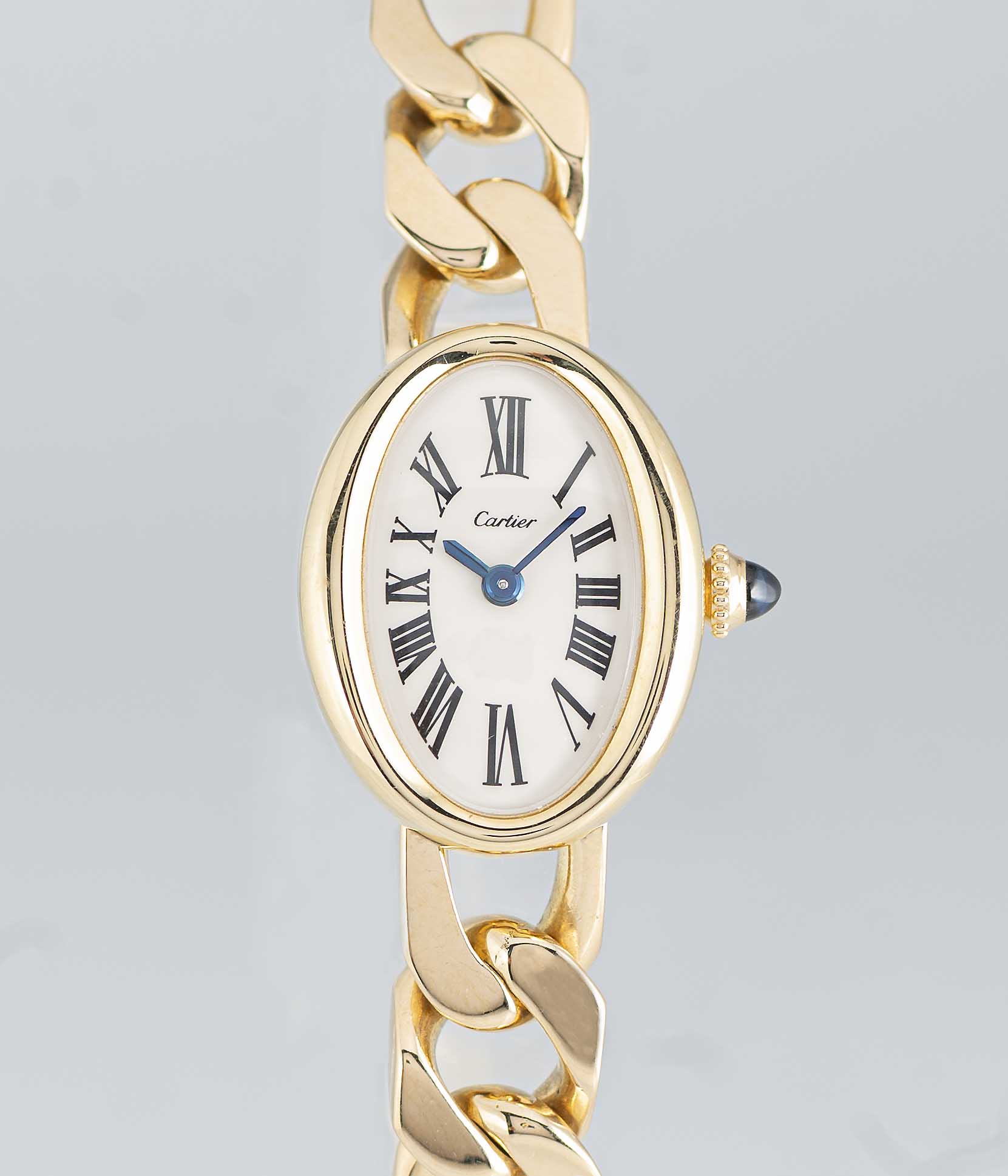 A RARE LADIES 18K SOLID GOLD CARTIER LONDON BAIGNOIRE BRACELET WATCH CIRCA 1971, WITH MATCHING - Image 3 of 11