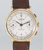 A GENTLEMAN'S LARGE SIZE 18K SOLID GOLD EBERHARD & CO EXTRA FORT CHRONOGRAPH WRIST WATCH CIRCA
