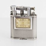 A RARE SOLID SILVER DUNHILL UNIQUE 'A' SELF WINDING WATCH LIGHTER CIRCA 1930s Movement: Manual