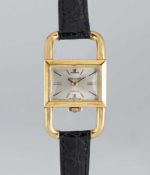 A LADIES 18K SOLID GOLD JAEGER LECOULTRE ETRIER WRIST WATCH CIRCA 1970, REF. 1670 ORIGINALLY