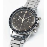 A RARE GENTLEMAN'S STAINLESS STEEL OMEGA SPEEDMASTER "ED WHITE" CHRONOGRAPH BRACELET WATCH DATED