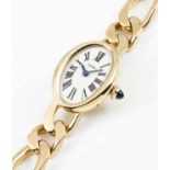 A RARE LADIES 18K SOLID GOLD CARTIER LONDON BAIGNOIRE BRACELET WATCH CIRCA 1971, WITH MATCHING