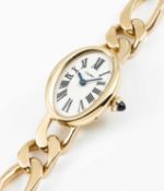 A RARE LADIES 18K SOLID GOLD CARTIER LONDON BAIGNOIRE BRACELET WATCH CIRCA 1971, WITH MATCHING