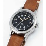 A RARE GENTLEMAN'S STAINLESS STEEL BRITISH MILITARY IWC MARK 11 RAF PILOTS WRIST WATCH DATED 1952,