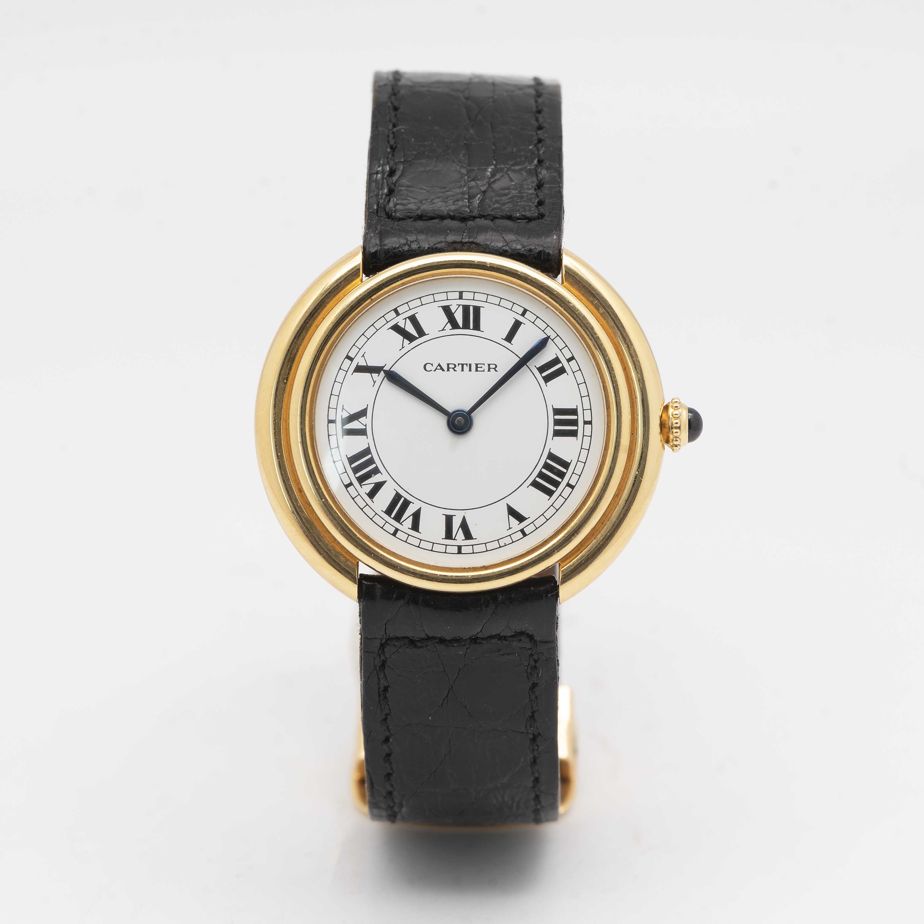 A RARE GENTLEMAN'S 18K SOLID GOLD CARTIER PARIS VENDOME "JUMBO" AUTOMATIC WRIST WATCH CIRCA 1970s, - Image 2 of 11