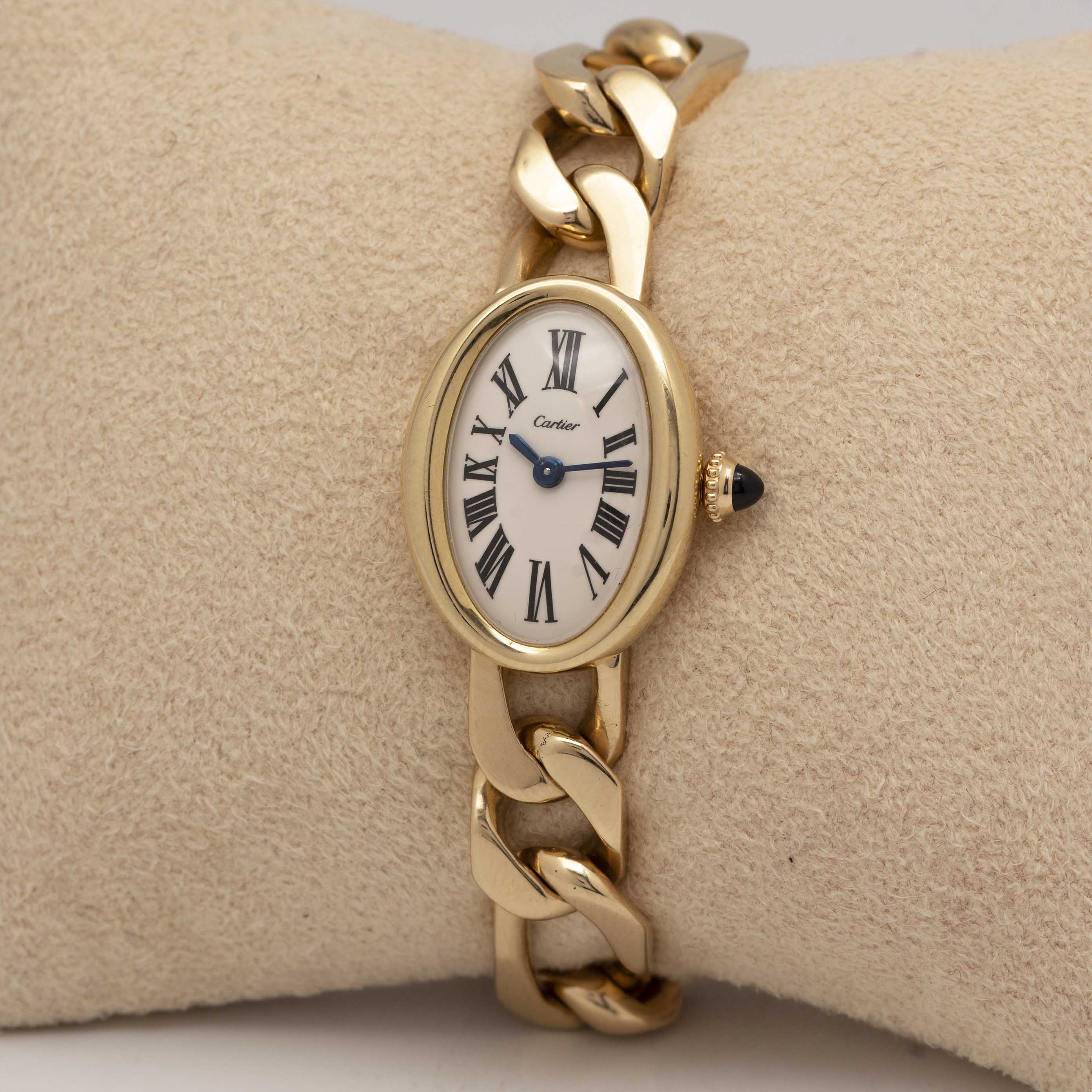 A RARE LADIES 18K SOLID GOLD CARTIER LONDON BAIGNOIRE BRACELET WATCH CIRCA 1971, WITH MATCHING - Image 5 of 11