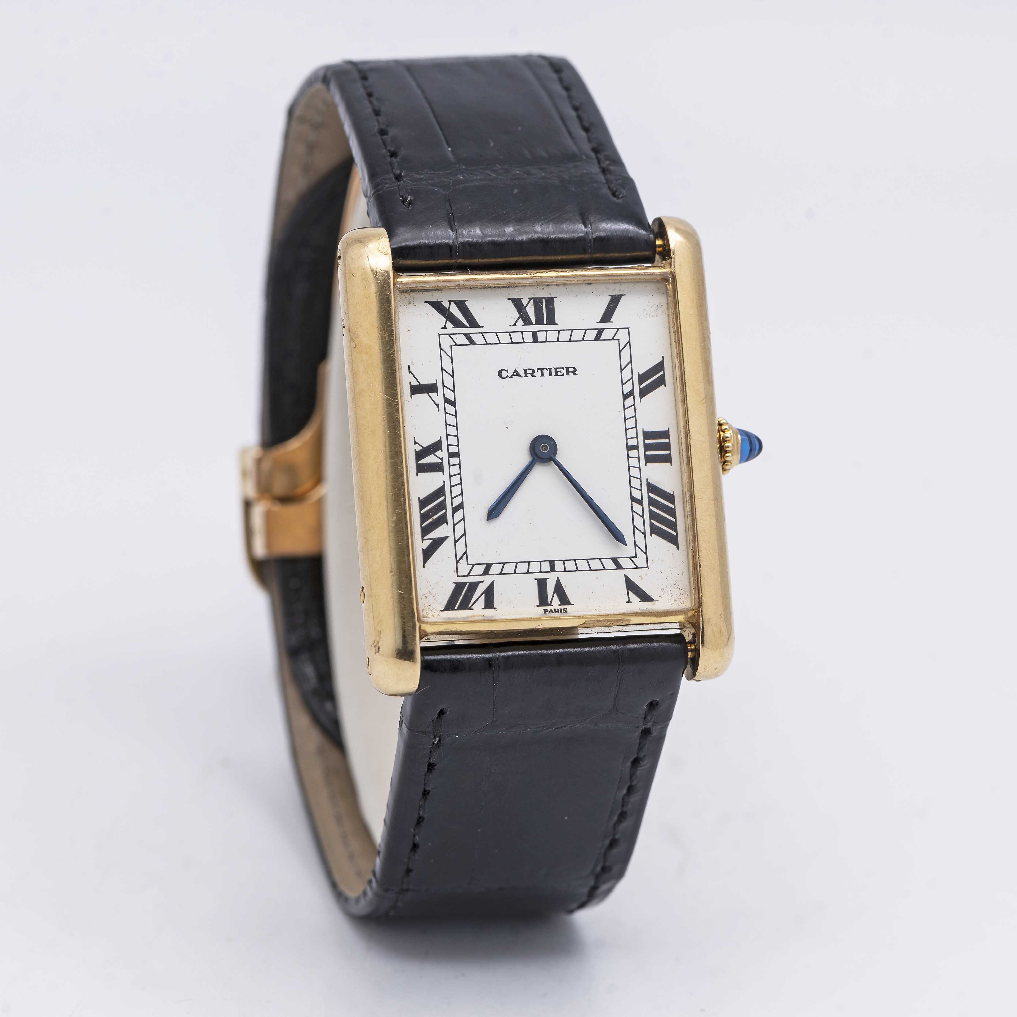 A RARE GENTLEMAN'S 18K SOLID GOLD CARTIER PARIS TANK LOUIS "JUMBO" AUTOMATIC WRIST WATCH CIRCA - Image 5 of 13