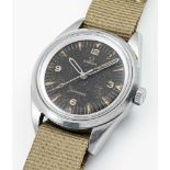 A RARE GENTLEMAN'S STAINLESS STEEL PAKISTAN AIR FORCE MILITARY OMEGA SEAMASTER "PAF" PILOTS WRIST