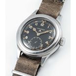 A GENTLEMAN'S STAINLESS STEEL BRITISH MILITARY LONGINES W.W.W. WRIST WATCH CIRCA 1945, PART OF