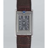 A GENTLEMAN'S SIZE STAINLESS STEEL CARTIER TANK BASCULANTE WRIST WATCH CIRCA 2000s, REF. 2405 WITH