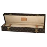 A RARE LOUIS VUITTON MONOGRAM WRIST WATCH BOX Case: Measures approx. 225mm by 65mm by 45mm. In